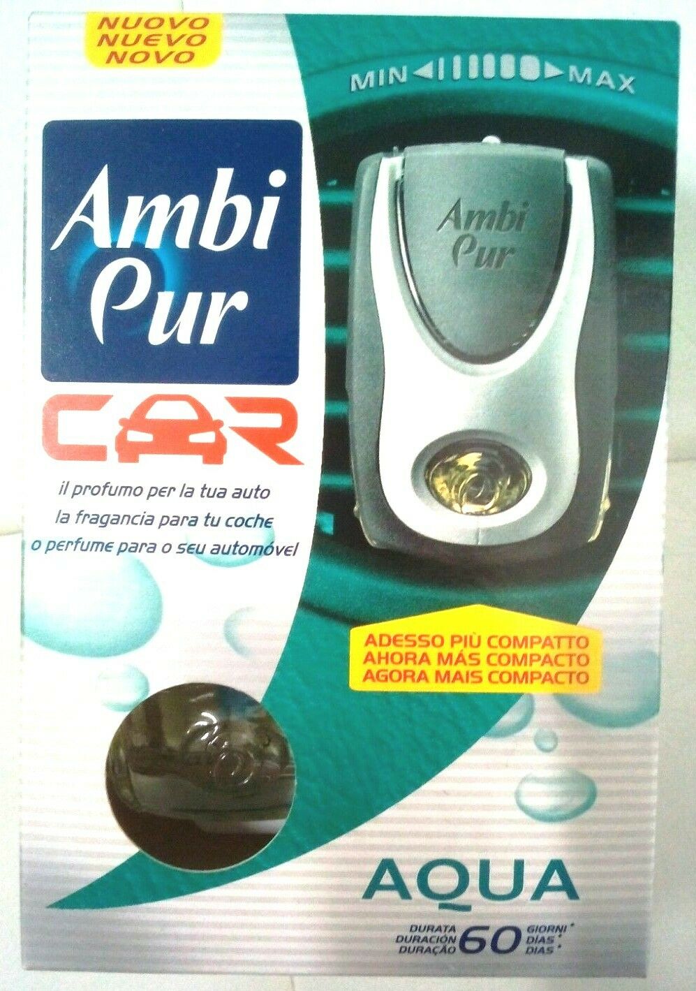 Deodorante Ambi Pur Car Acqua completo + 1 ricarica 8 ml. x 3 pezzi