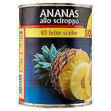 10 FETTE DI ANANAS SOLEADO   SCIROPPATA BARATTOLI DA 560 GR X 6 PZ 60 FETTE