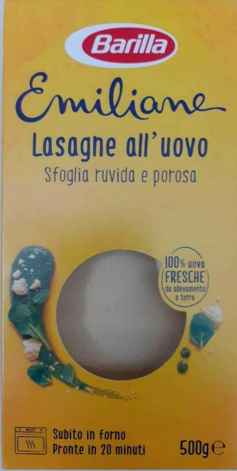 EMILIANE BARILLA Le  Lasagne All'Uovo PASTA SFOGLIA 500 Grammi X6 PACCHI TOT 3KG