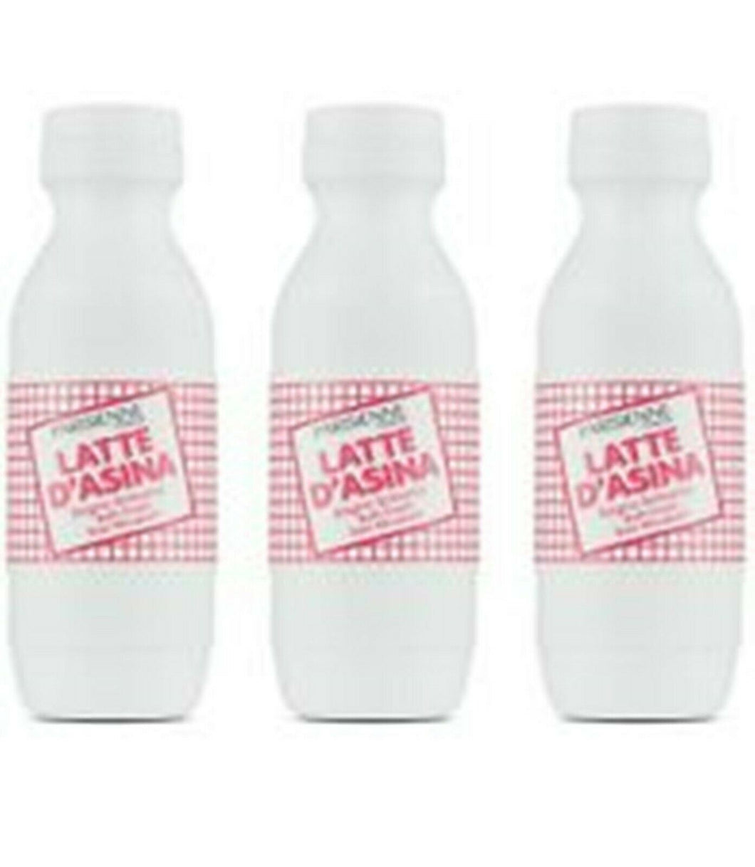 3 bottiglie PARISIENNE Bagno Schiuma LATTE D'ASINA doccia 1000 ml Bath FOAM MILK