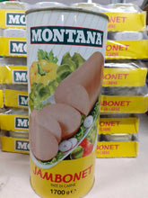 Carica l&#39;immagine nel visualizzatore di Gallery, MONTANA CARNE IN SCATOLA  JAMBONET PATE&#39; DI CARNE 1700 GR PASTICCIO SUINO BOVINO
