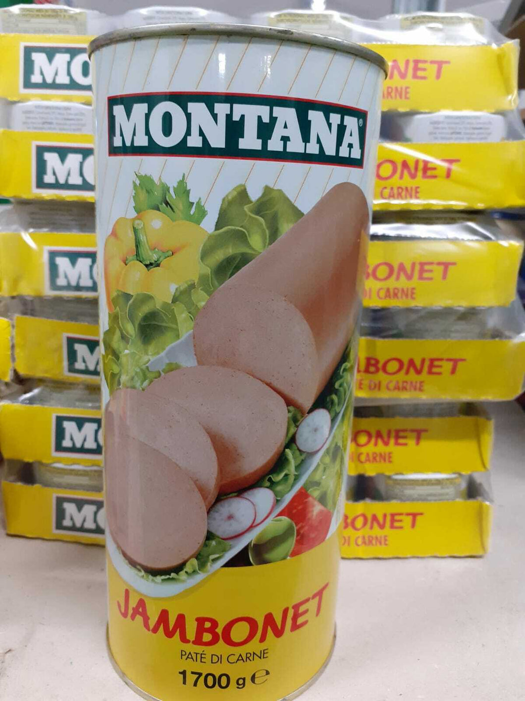 MONTANA CARNE IN SCATOLA  JAMBONET PATE' DI CARNE 1700 GR PASTICCIO SUINO BOVINO