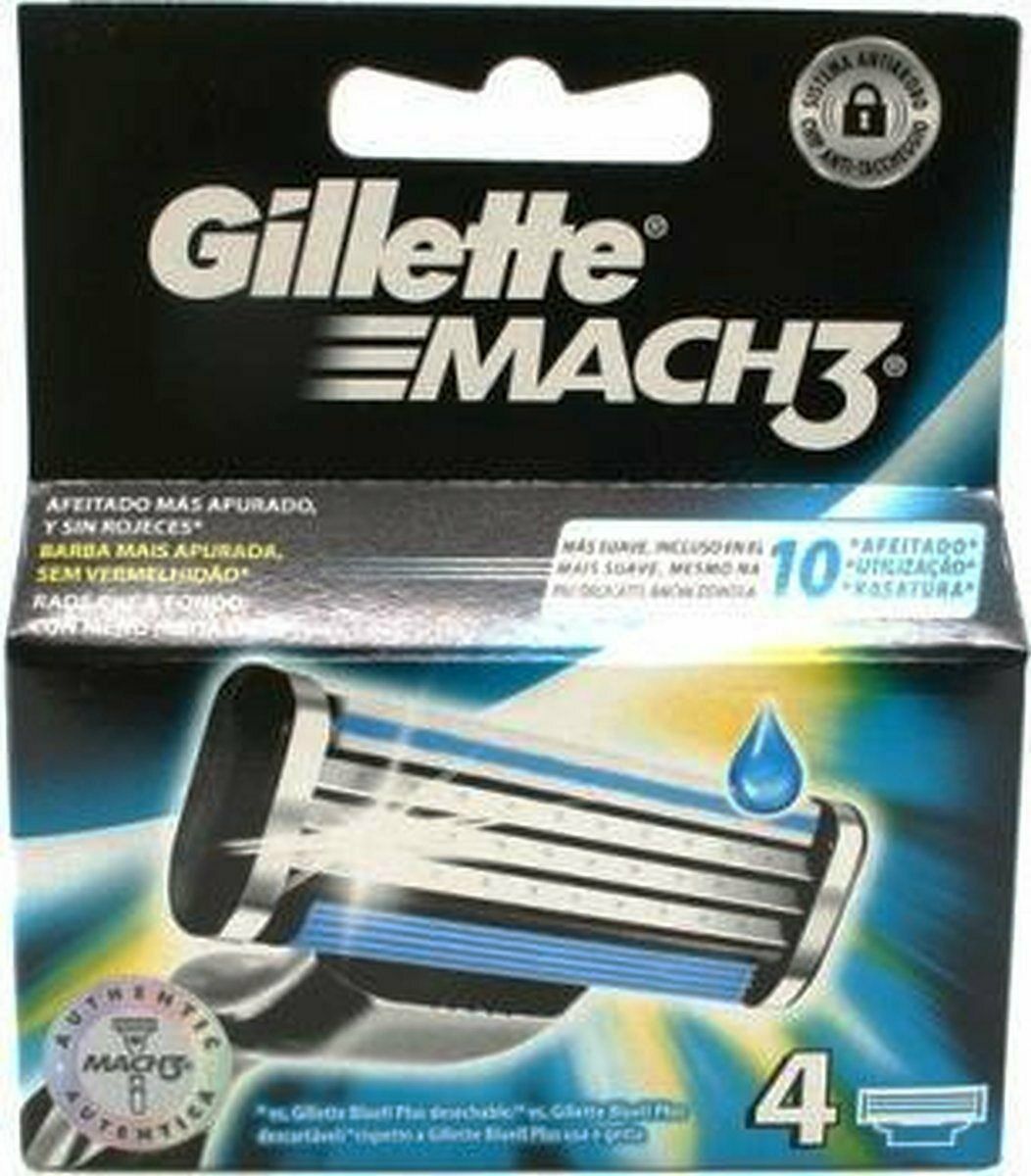 Gillette Mach3 ricambi rasoio lamette 4 pezzi trilama rasatura uomo Mach 3