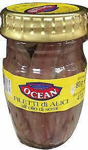 Carica l&#39;immagine nel visualizzatore di Gallery, FILETTI DI ACCIUGHE Olio di Girasole X2PZ- ProdOT.QUALITA&#39; OCEAN  GR.926PS.NETTO
