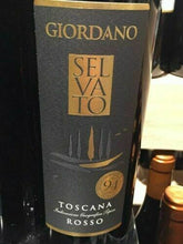 Carica l'immagine nel visualizzatore di Gallery, Vino rosso GIORDANO SELVATO TOSCANA ml. 750 +DUE BICCHIERI AVERNA OMAGGIO
