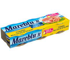 12 X 80 GR SCATOLETTE TONNO MARE BLU OLIO DI OLIVA IN SCATOLA 3 X 4 TOT 12 PEZZI